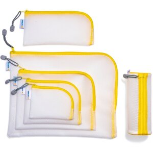 HERMA 20017 Univerzální kapsa A4+ síťovaný vzhled na zip žlutá 36x28 cm