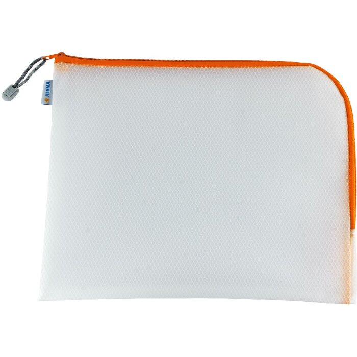 HERMA 20018 Univerzální kapsa A4+ síťovina na zip oranžová 36x28 cm