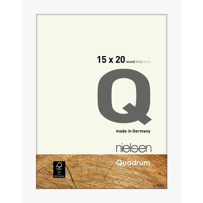 Nielsen dřevěný odnímatelný rám Quadrum 15x20 cm bílý neprůhledný