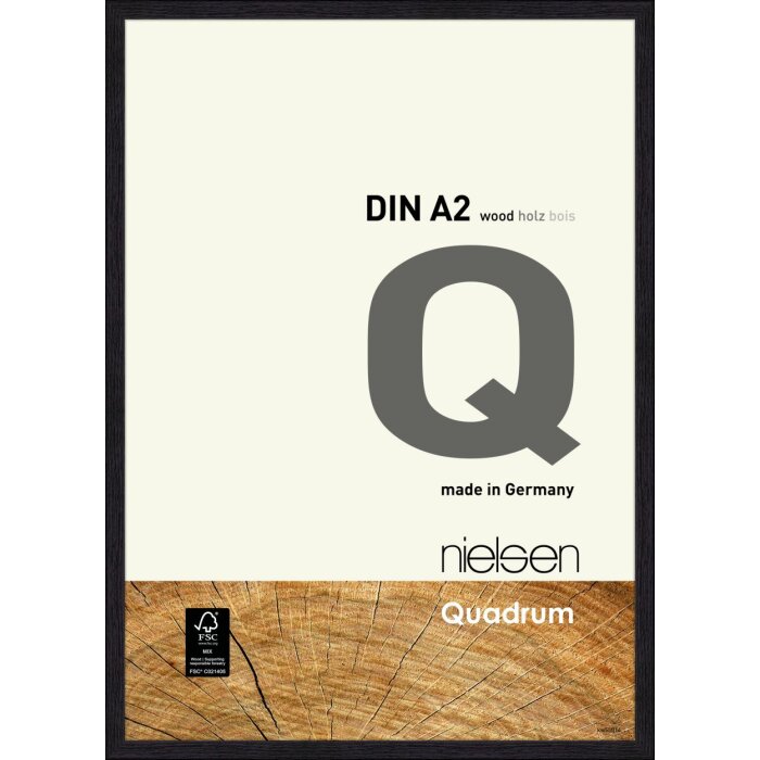Nielsen dřevěný odnímatelný rám Quadrum 42x59,4 cm havraní černá