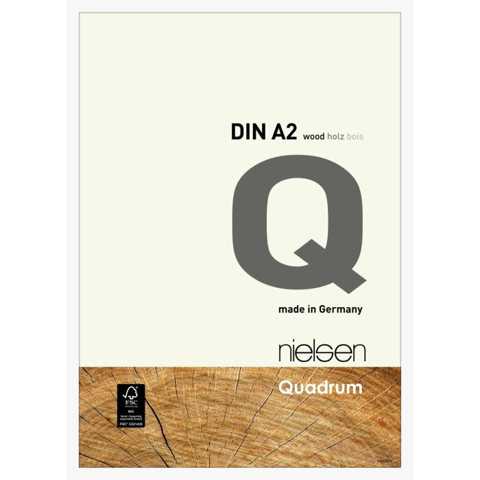 Dřevěný rám Nielsen Quadrum 42x59,4 cm bílé standardní sklo DIN A2