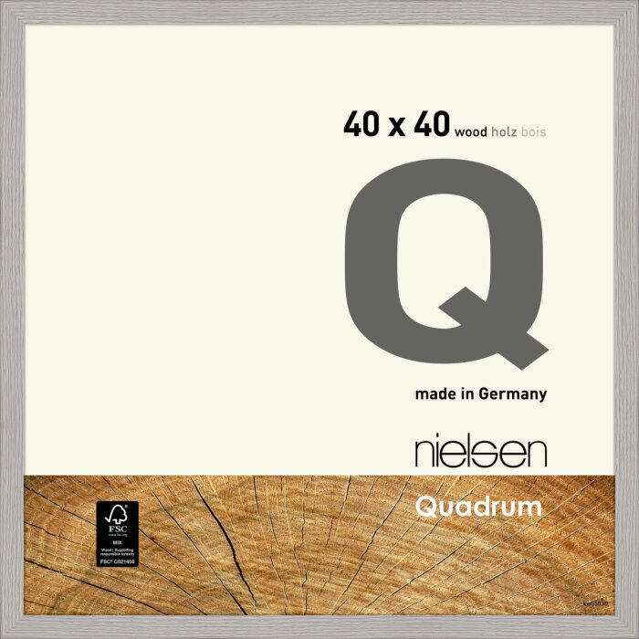 Nielsen dřevěný odnímatelný rám Quadrum 40x40 cm cementově šedý