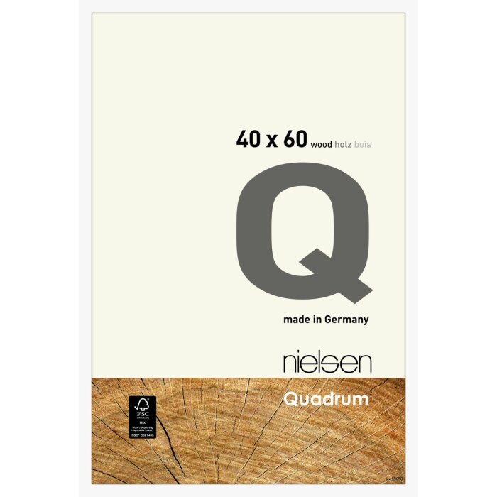 Nielsen dřevěný odnímatelný rám Quadrum 40x60 cm bílý neprůhledný