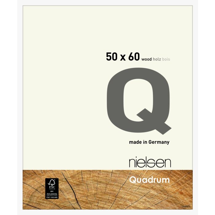 Nielsen dřevěný odnímatelný rám Quadrum 50x60 cm bílý neprůhledný