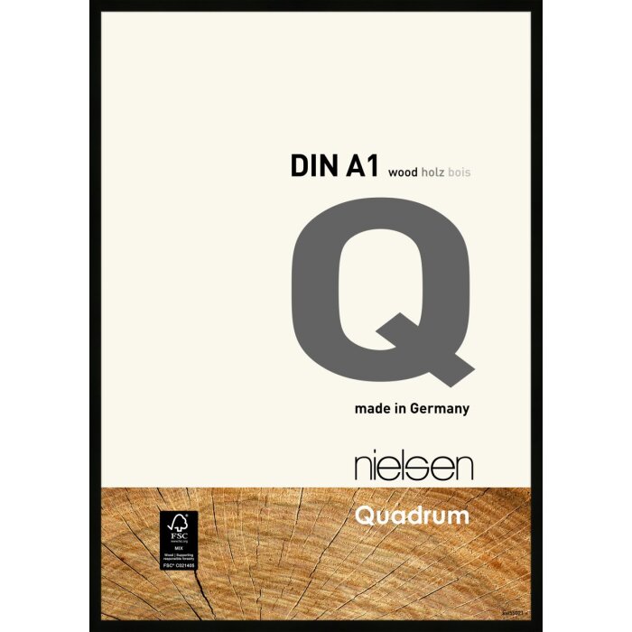 Nielsen dřevěný odnímatelný rám Quadrum 59,4x84,1 cm černý