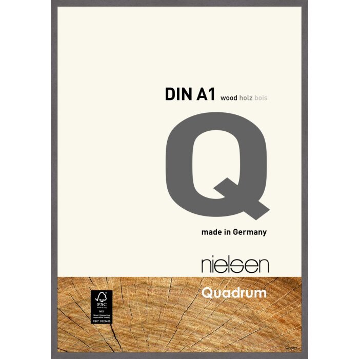 Dřevěný odnímatelný rám Nielsen Quadrum 59,4x84,1 cm šedý