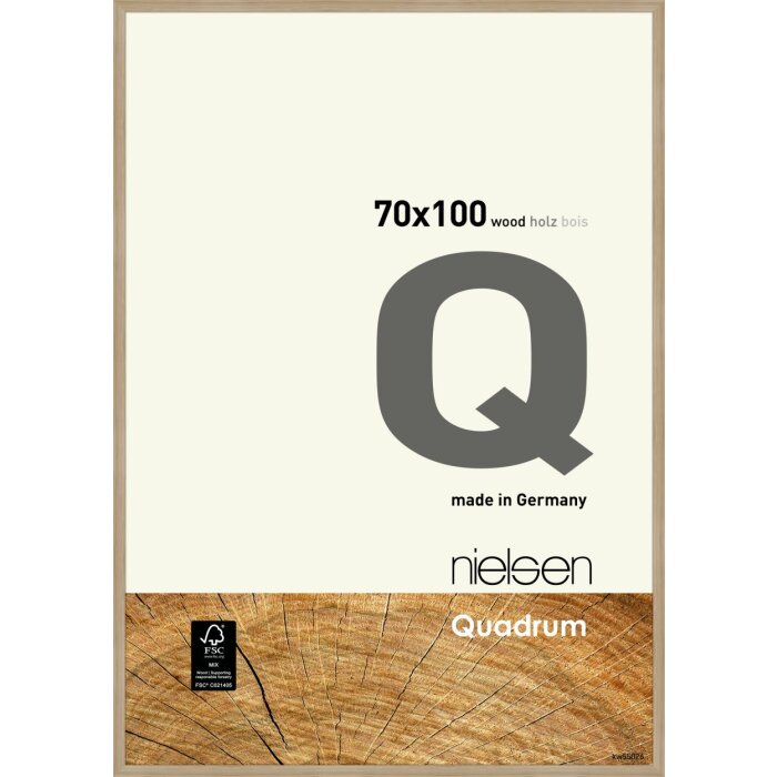 Nielsen dřevěný odnímatelný rám Quadrum 70x100 cm přírodní dub normální sklo