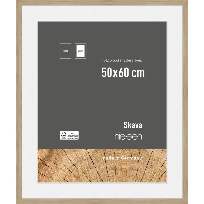 Dřevěný obrazový rám Nielsen Skava dub 50x60 cm s paspartou 40x50 cm