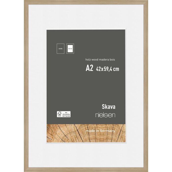 Dřevěný obrazový rám Nielsen Skava dub 42x59,4 cm s paspartou 29,7x42 cm