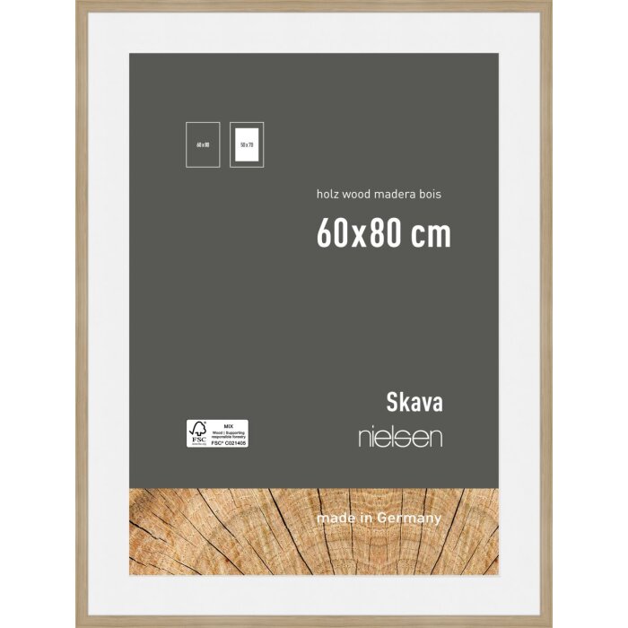Dřevěný obrazový rám Nielsen Skava dub 60x80 cm s paspartou 50x70 cm