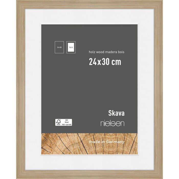 Dřevěný obrazový rám Nielsen Skava dub 24x30 cm s paspartou 18x24 cm
