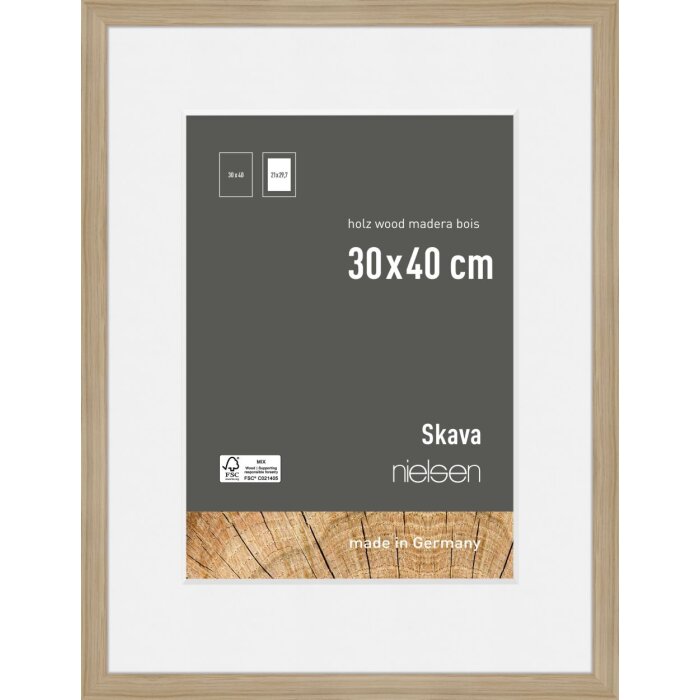 Dřevěný obrazový rám Nielsen Skava dub 30x40 cm s paspartou 21x29,7 cm