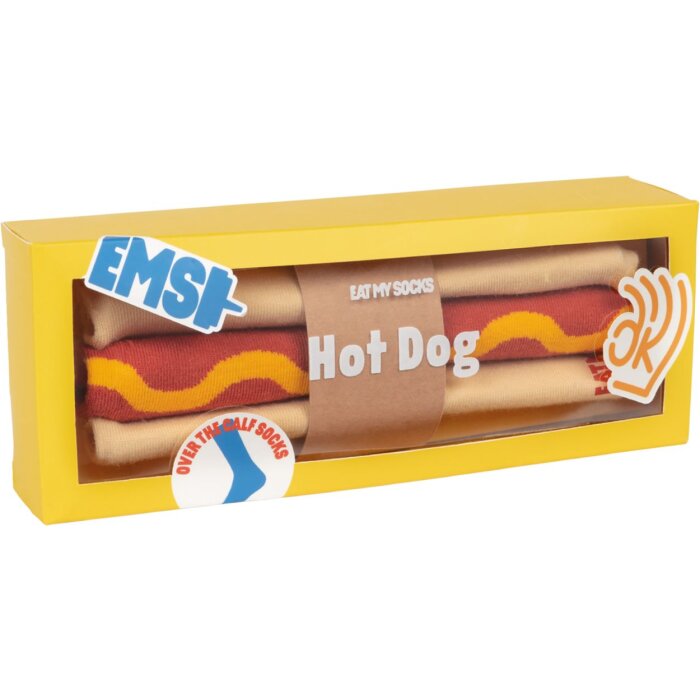 EatMySocks Hot Dog Ponožky Vtipný nápad na dárek lýtkové ponožky bavlna mix 1 pár