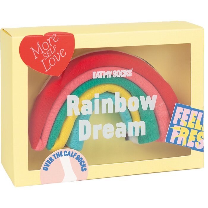 EatMySocks Dlouhé ponožky Rainbow Dream Pinky