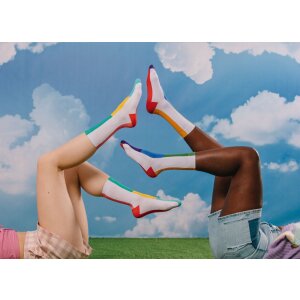 EatMySocks Dlouhé ponožky Rainbow Dream Pinky