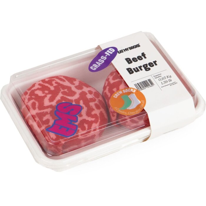 Dvojité balení krátkých ponožek EatMySocks Beef Burger