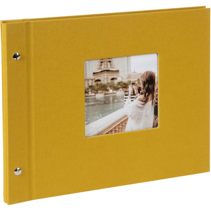 Goldbuch šroubovací album Bella Vista hořčice 30x25 cm 40 černých stran