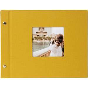 Goldbuch šroubovací album Bella Vista hořčice 30x25 cm 40 černých stran