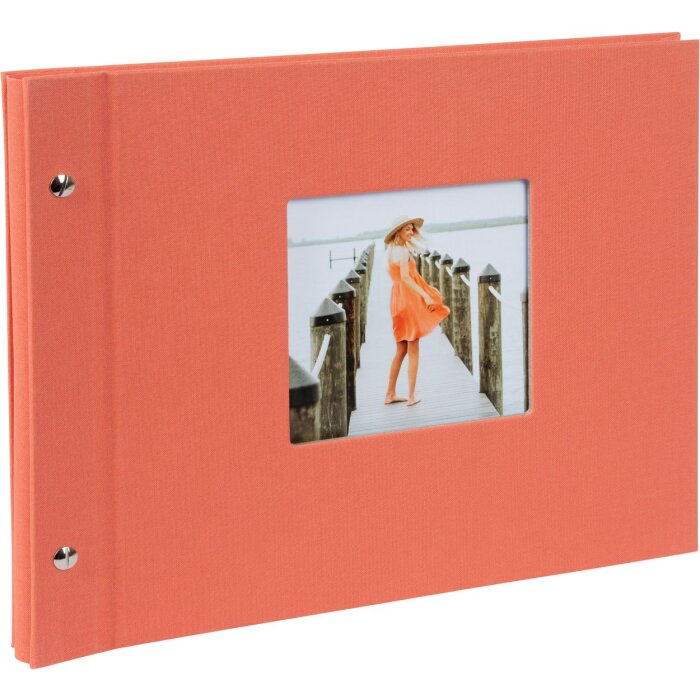 Šroubovací album Goldbuch Bella Vista lososová 30x25 cm plátno rozbalovací
