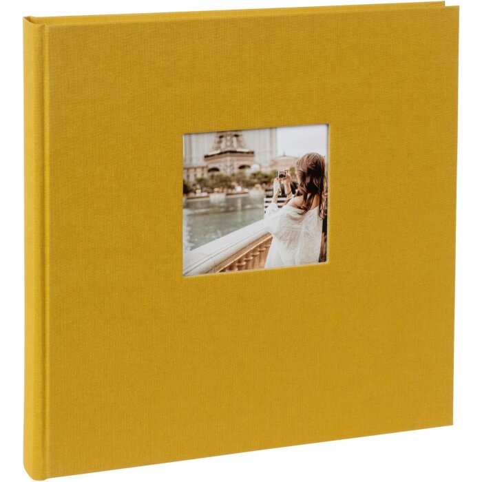 Goldbuch fotoalbum Bella Vista hořčicové plátno 60 stran 30x31cm se skelnou vazbou
