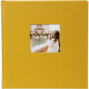 Goldbuch fotoalbum Bella Vista hořčicové plátno 60 stran 30x31cm se skelnou vazbou