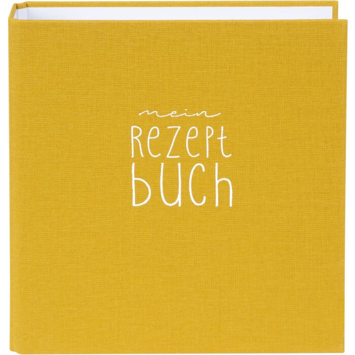 Goldbuch složka na recepty Bella Vista hořčice 21x24 cm plátěná kroužková mechanika