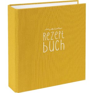 Goldbuch složka na recepty Bella Vista hořčice 21x24 cm plátěná kroužková mechanika