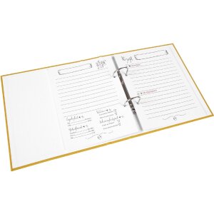 Goldbuch složka na recepty Bella Vista hořčice 21x24 cm plátěná kroužková mechanika