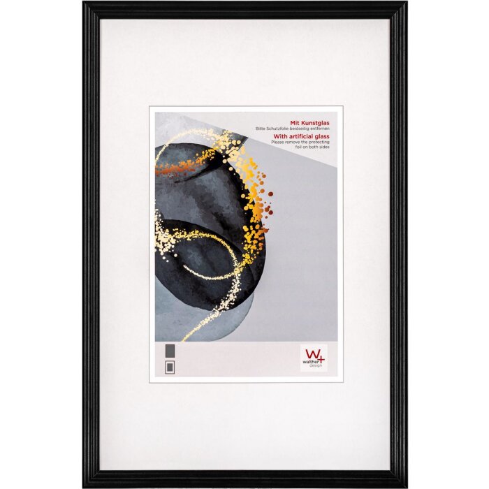 Dřevěný rám Walther Select 20x30 cm černé umělecké sklo