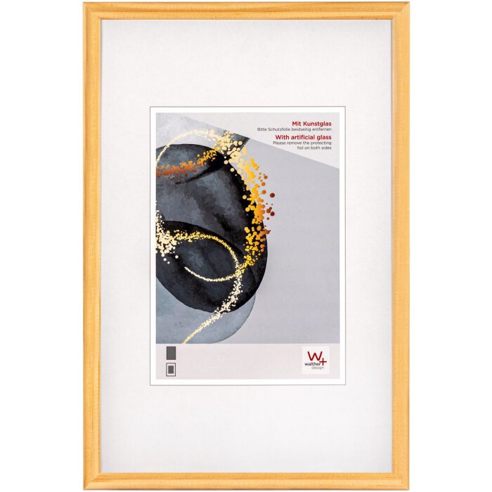 Dřevěný rám Walther Select 30x40 cm přírodní umělecké sklo