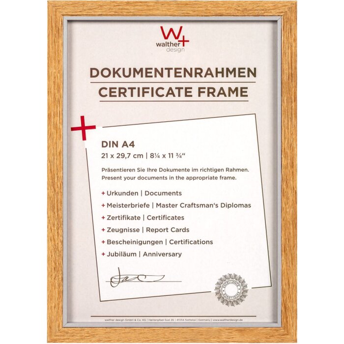 Dřevěný rám Walther MDF Hygge 21x29,7 cm dubový