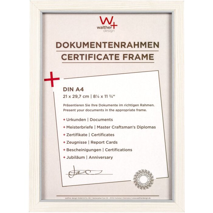 Dřevěný rám Walther MDF Hygge 21x29,7 cm bílý