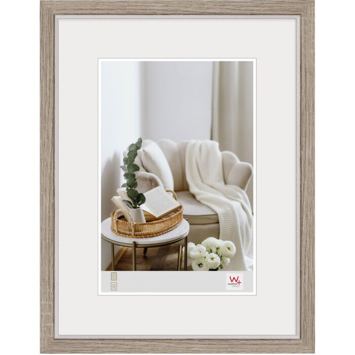 Dřevěný rám Walther MDF Hygge 15x20 cm šedý