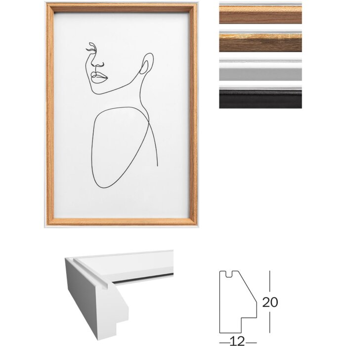 Walther dřevěný rám Silueta MDF dřevo 10x15 cm až 30x40 cm čiré sklo sklo