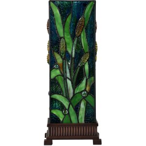 LumiLamp 5LL-6310 Tiffany stolní lampa zelená 18x18x45 cm E27-max 1x60W