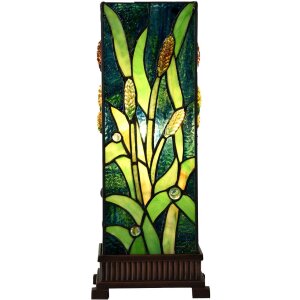 LumiLamp 5LL-6310 Tiffany stolní lampa zelená 18x18x45 cm E27-max 1x60W