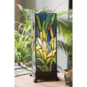 LumiLamp 5LL-6310 Tiffany stolní lampa zelená 18x18x45 cm E27-max 1x60W