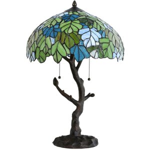 LumiLamp 5LL-6312 Tiffany stolní lampa zelená Ø 40x60 cm E27-max 2x60W