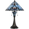 LumiLamp 5LL-6313 Tiffany stolní lampa modrá Ø 40x61 cm E27-max 2x60W