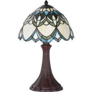 LumiLamp 5LL-6334 Tiffany stolní lampa Béžová Ø 25x42 cm E14-max 1x40W