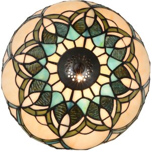LumiLamp 5LL-6334 Tiffany stolní lampa Béžová Ø 25x42 cm E14-max 1x40W
