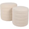 Clayre & Eef 65170 Stolička sada 2 ks béžová Ø 50x45 - Ø 40x40 cm