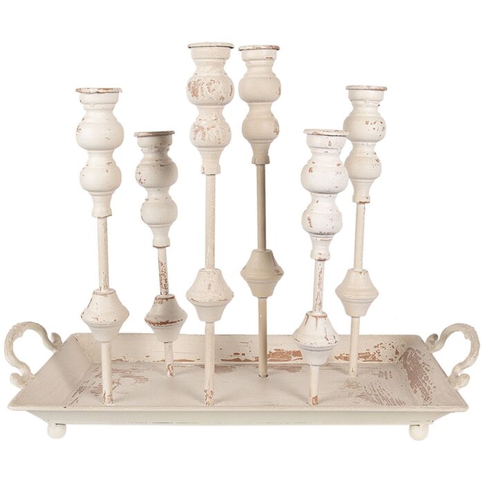 Clayre & Eef 65214 Svícen bílý 55x26x43 cm