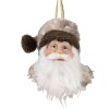 Clayre & Eef 65270 Přívěsek Father Christmas Brown White 10x9x28 cm Country style