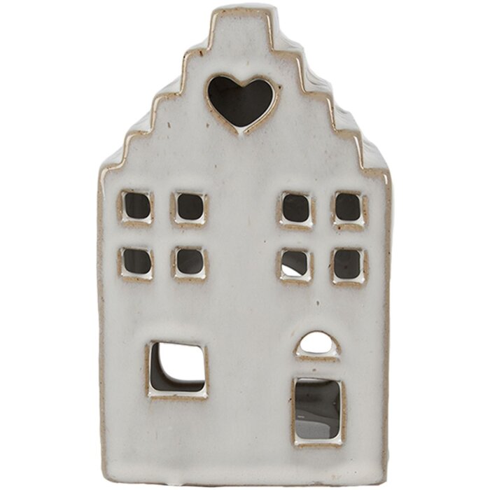 Clayre & Eef 6CE1588M Svícen Christmas Cottage Beige 9x7x14 cm