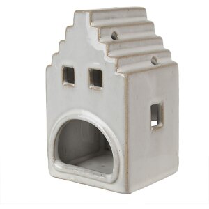 Clayre & Eef 6CE1588M Svícen Christmas Cottage Beige 9x7x14 cm
