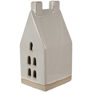 Clayre & Eef 6CE1591L Dekorace domeček s LED diodami béžová 9x8x18 cm