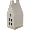 Clayre & Eef 6CE1591M Dekorace domeček s LED diodami béžová 8x6x15 cm