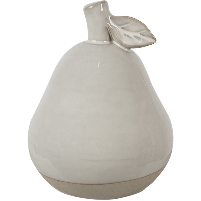 Clayre & Eef 6CE1593M Dekorativní hruška béžová Ø 11x13 cm