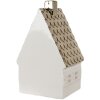 Clayre & Eef 6CE1597L Dekorace domeček s LED diodami béžová, zlatá barva 10x8x16 cm